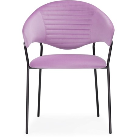 Chair on the metal frame Runso metal/velor, black/purple 57x56x82 cm-1
