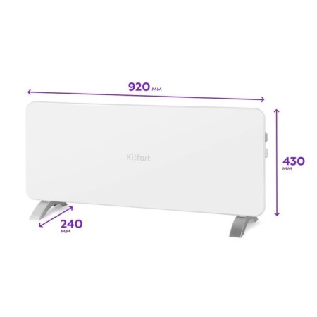 KitFort KT-2707, 2000 W heater, 2 power levels, 20 m2, X-shaped aluminum heating element, cord 1.4 m-5