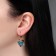 Earrings "Stones" gradient, color blue-violet in gold
