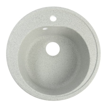 Sink for a kitchen made of stone Zein 3/Q10, D = 510 mm, round, overflow, color light gray-3