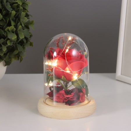 Nightlight “Rose” LED 3HAAA Red 9.5x9.5x14cm-1