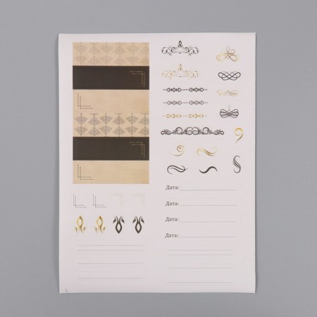 Photo album 25 sheets (stickers+rings) "Classic" embossing gold 19x27x3 cm-3