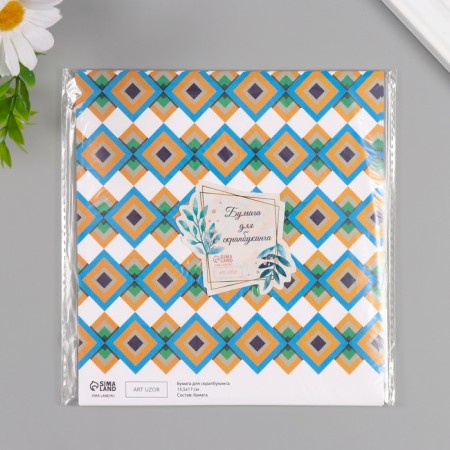 Scrapbooking paper "Mosaic" density 180 grams set 10 pcs 15.5x17 cm-4