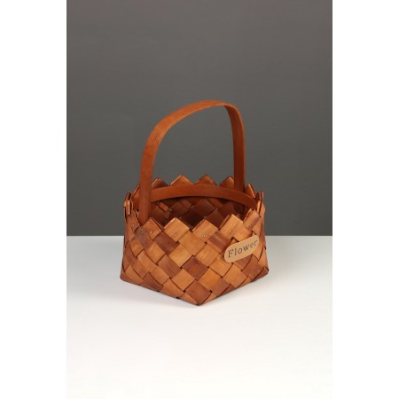 Set 2 pcs of wicker baskets, 20 x 20 x 12, 16 x 16 x 10 cm, handle h = 15 cm,-5