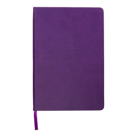 Leduced Diary A5, 140l, cage, leatherette, elastic band, blue cut, purple-2