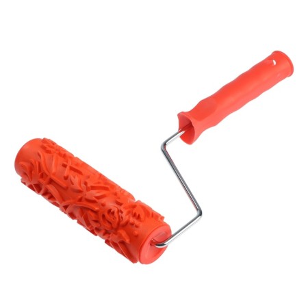Decorative tundra roller, rubber, "roses", handle d = 6 mm, 180 mm