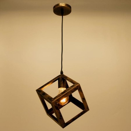 Bayerlux suspension lamp Bayerlux "Cube" 1x40W E27 black and gold 16x16x16-116 cm-2