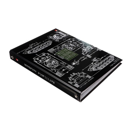 Notebook on rings of 80 sheets in a Blueprint cage, with a shift block, a solid cover, glossy lamination, block 60 g/m2-1