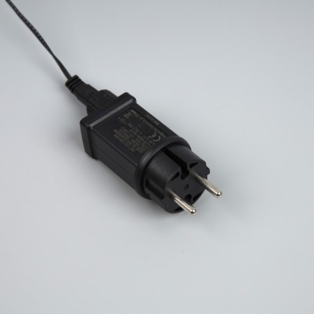 Garland "fringe" 3 × 0.6 m, IP44, UMS, dark thread, 100 LED, white glow, flicker, 24 V-5