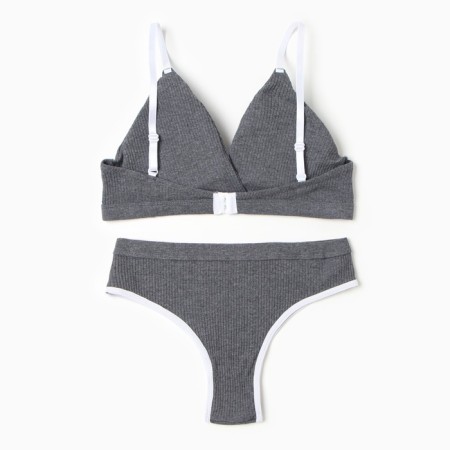 Female set (top, panties) dark gray color, size 46-48-12