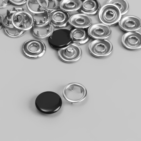 Shirt button, closed, d = 9.5 mm, black color-2