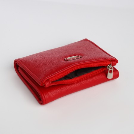 Women's wallet on magnet, red color-3