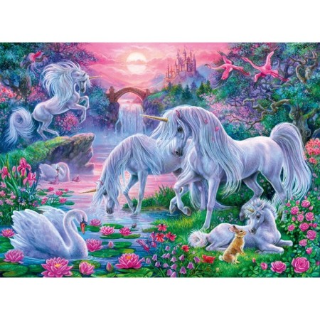 Ravensburger puzzle "Unicorns in the rays of sunset", 150 elements