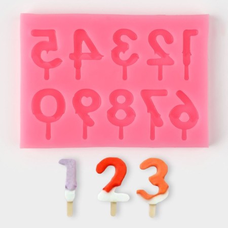 Mold "Figures for the Cake", silicone, 9.5 × 6.5 × 0.4 cm, color mix