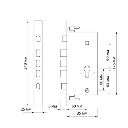 Smeal lock, for the Chinese door, without handles-1