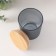 Bank for candles glass with a black semi -meter lid 220 ml 7x7x8.4 cm