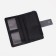 Women's wallet on the button, black color