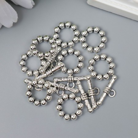 Decor Metal for the creativity of locks "Balls Ring" silver 2666M025 1.6x1.6 cm-2