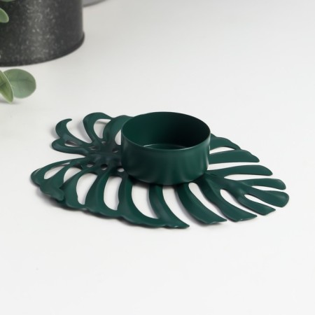 Summary Metal for 1 candle "Sheet Monster" candle d = 4 cm green 2x10x12.3 cm-1
