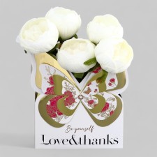 Carriage for flowers embossing white, moisture -resistant, 21.5x19cm 350g