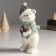 Polystone souvenir "Bear in a hat and a scarf with an armful of cones" 7.5x9.5x18.5 cm