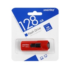 Flash drive Smartbuy 128gb Stream, 128 GB, USB3.0, th Up 75 MB/s, PBU up to 25 MB/s, red