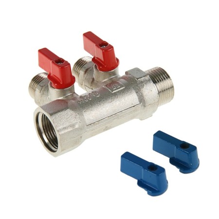 Collector Valtec, with taps, 3/4 "x 1/2" 2 exits, with external thread-1