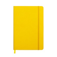 Leduced Diary A5, 140l, Cage, leatherette, elastic band, black cut, yellow