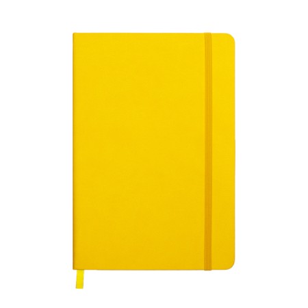 Leduced Diary A5, 140l, Cage, leatherette, elastic band, black cut, yellow