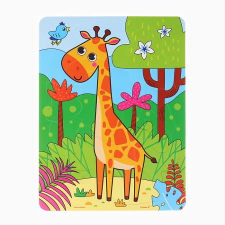 Bathing set 2 in 1 giraffe: puzzle and a book for a bath of crumb I-8