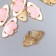 Decor for creativity metal, enamel "heart in the belt of Orion" Pink 2x1.3 cm