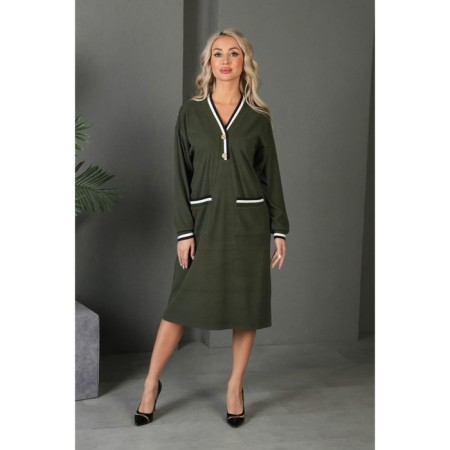 Women's dress, size 42, khaki color-6