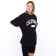 Female T-shirt, black color, Oversize size (42-46)
