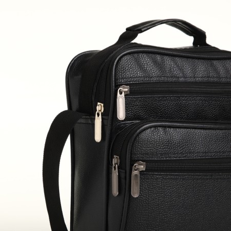 Male bag, 24*11*20 cm, lightning departure, 3 n/pocket, reg. Reg, black-2