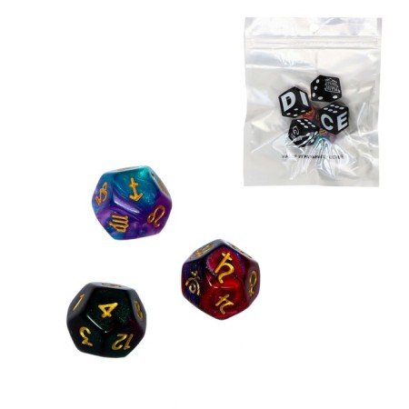 Astrological cubes for fortune telling "Time of game. Starry sky", 3 pcs