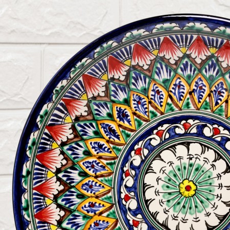 Largan Rishtan ceramics "Patterns", 33 cm, deep, blue-3