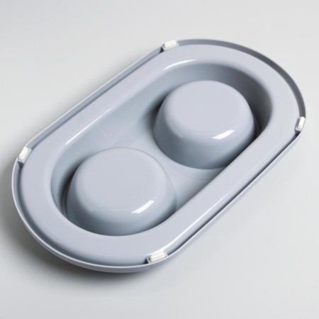 Animal bowl "Moore-huma" 0.3l double on a stand, gray-5