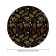 Tables on the table “Leaves on a dark background”, round, oxford, elastic band, size 120x120 cm, diameter 75-100 cm