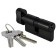 Key cylinder with 70ck BL, 70 mm, black