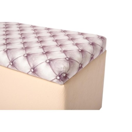 Puff Print 700x380x430 velor light-beige, light lilac/eco-leather beige-1