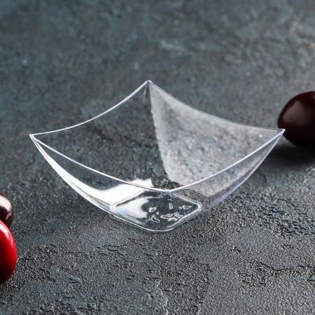 Plastic disposable shape for Square buffet, 90 ml, 7 × 7 cm, 25 pcs in packaging, color transparent color