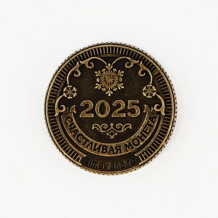Coin New Year's amulet "New Year: Happy Year", Diam 2.5 cm-4