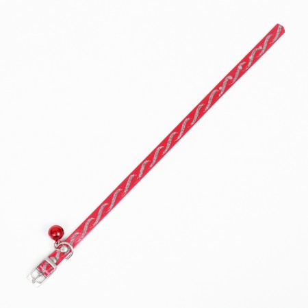 A collar of artificial leather "Infinity" with sparkles, 30 x 1 cm, mix of flowers-4