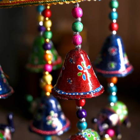 Interior suspension with bells "Elephants" 15x15x34 cm mix-1