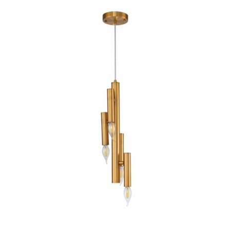 Suspended LEONARDO 4XE14 60W lamp, size 14x14x165 cm, bronze color-1
