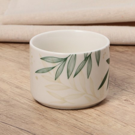 Tea couple ceramic "leaves", 200 ml, white color-5