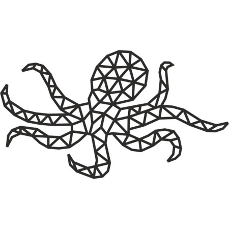 Wall panel made of wood, a prefabricated model, Ewa Design, a large octopus-2