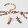 Set 2 objects: earrings, chocker "ice" 2 rows, white color in gold, 44.5 cm