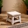 Stool 21x21x18 cm, Albeye tree, white