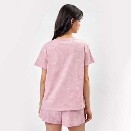 Female set (T-shirt/shorts), powder pink color, size 42-9